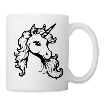 niedliches kleines Einhorn - Tasse - Weiß - Rechts