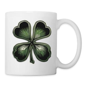 Trèfle / porte-bonheur / symbole / charme irlandais - Mug blanc - blanc - Droite