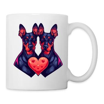 Doberman Chien Couple Amour Couple En Amour - Mug blanc - blanc - Droite
