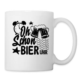 Oh Schon Bier Uhr. Party Outfit - Tasse - Weiß - Rechts