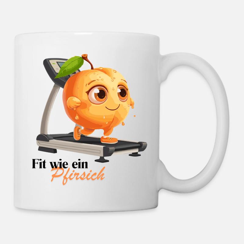 Peach on the treadmill with funny saying - Mug - white