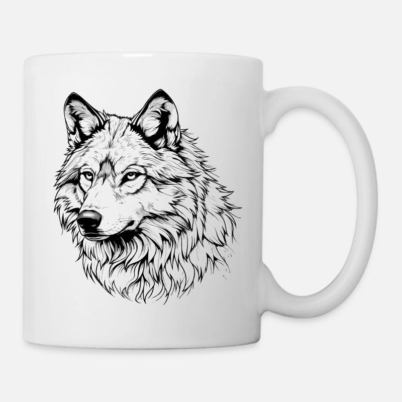Weißer Wolf - Tasse - Weiß