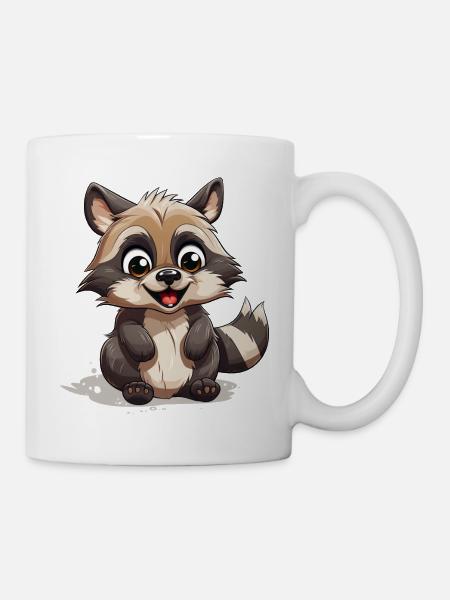 raccoon logo raccoon - Mug - white