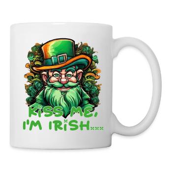 Fête de la Saint-Patrick Embrasse-moi Je suis un lutin irlandais - Mug blanc - blanc - Droite