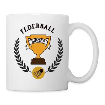 Federball Sieger Badminton Sieg Spiel Spieler 1. - Tasse - Weiß - Rechts