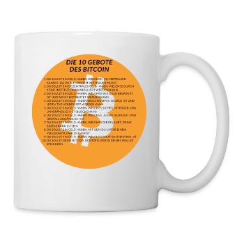 Die 10 Gebote des Bitcoin - Tasse - Weiß - Rechts