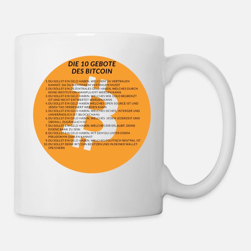 Die 10 Gebote des Bitcoin - Tasse - Weiß