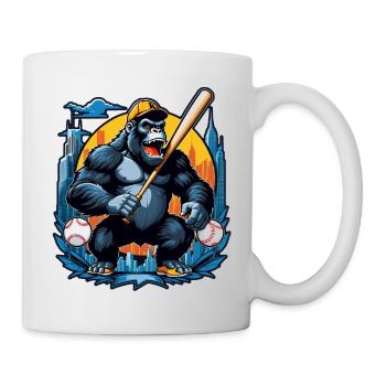 Gorilla with Gold Chain - Mug - white - Right