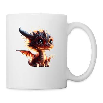 Kleiner süßer Drache - Tasse - Weiß - Rechts