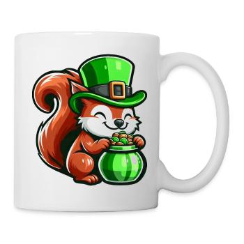 Conception de bande dessinée écureuil mignon de la Saint-Patrick - Mug blanc - blanc - Droite