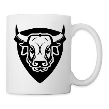 Bull in front with shield - Mug - white - Right