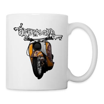 Schwalbe Tuning (gelb / Rost) // Illustration - Tasse - Weiß - Rechts