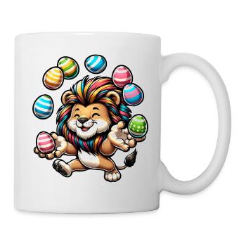 Oster Löwe & Ratte Jongleure - Tasse - Weiß - Rechts