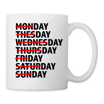 Tous les jours Jour Jour - Mug blanc - blanc - Droite