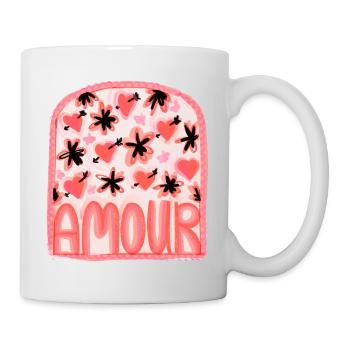 Amour Amour Coeurs et Fleurs - Mug blanc - blanc - Droite