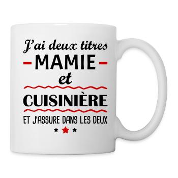 Deux titres mamie cuisinière,grand-mère,cuisine - Mug blanc - blanc - Droite