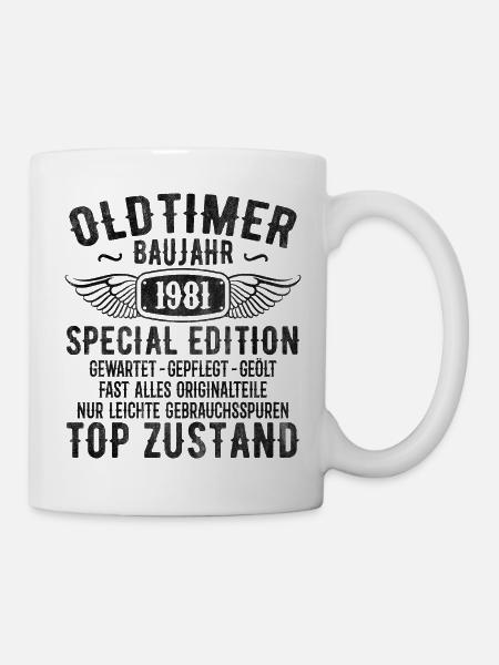 Vintage 1981 Geburtstagsgeschenk 1981 Baujahr - Tasse - Weiß