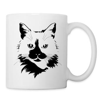 Cat, Cat Motif, Cat Face - Mug - white - Right