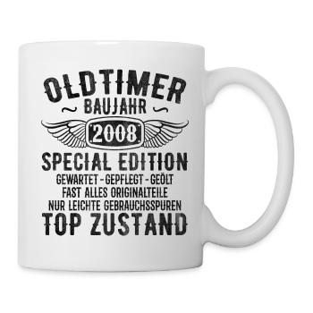 Vintage 2008 Geburtstagsgeschenk 2008 Baujahr - Tasse - Weiß - Rechts