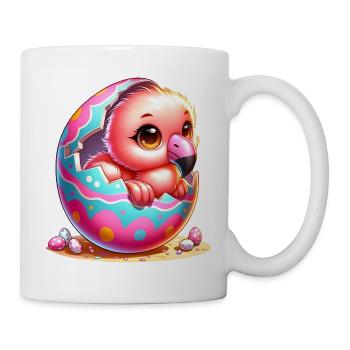 Un poussin mignon éclot de l’œuf de Pâques - Mug blanc - blanc - Droite
