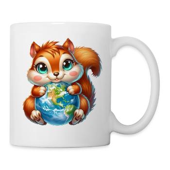 Cute Squirrel Environmental Protection Earth - Mug - white - Right