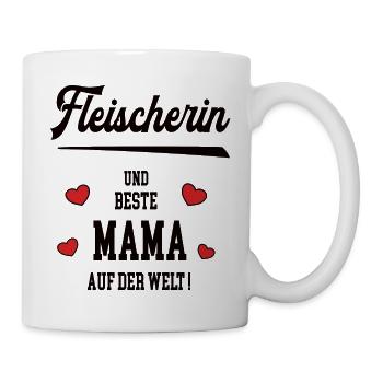 Beste Mama Fleischerin Muttertag Geburtstag Mutter - Tasse - Weiß - Rechts