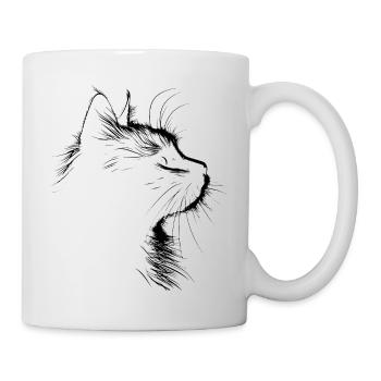 Cat, Cat Motif, Cat Face - Mug - white - Right