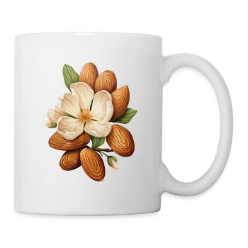 Les amandes encadrent une fleur d’amandier - Mug blanc - blanc - Droite