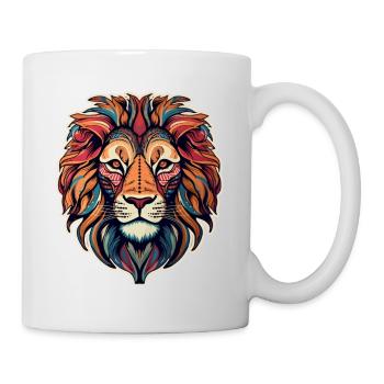 Tête de Lion Psychédélique - Mug blanc - blanc - Droite