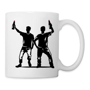 Icône de silhouette de buveur - Mug blanc - blanc - Droite