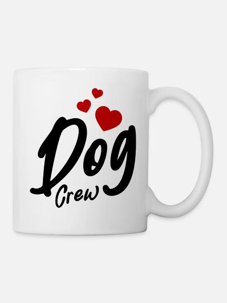 Dog Crew Herz - Tasse - Weiß