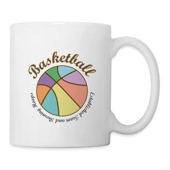 Basket-ball coloré avec lettrage - Mug blanc - blanc - Droite