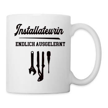 Installateurin Ausbildung Bestanden Azubi Sanitär - Tasse - Weiß - Rechts