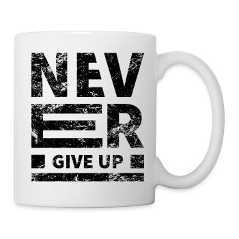 Vintage Never Give Up Grunge Texture - Mug - white - Right
