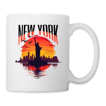 Statue de la Liberté de New York, Sun, États-Unis - Mug blanc - blanc - Droite