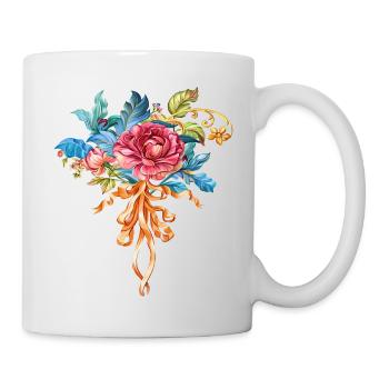 Blumen Frauen Frauenpower Design Kunst Weiblicher Stil - Tasse - Weiß - Rechts