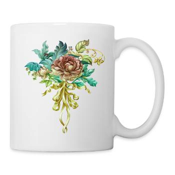 Blumen Frauen Frauenpower Design Kunst Weiblicher Stil - Tasse - Weiß - Rechts