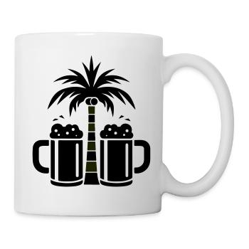 Plage de Beer Palm Trees - Mug blanc - blanc - Droite
