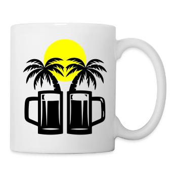 Palmiers de vacances à la bière - Mug blanc - blanc - Droite