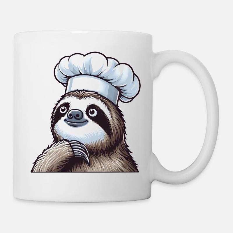 Süßes Faultier als Chefkoch - Tasse - Weiß