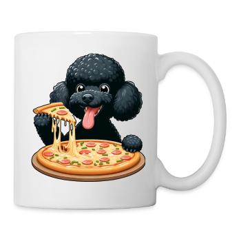 Comic Poodle with Pizza - Mug - white - Right