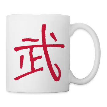 Kampf (Bu/ Wu) Schriftzeichen - Tasse - Weiß - Rechts
