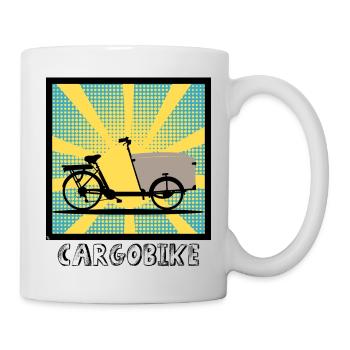 Popartstyle Cargo Bike, Cargo Bike - Mug - white - Right