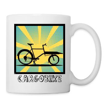Popartstyle Cargo Bike, Cargo Bike - Mug - white - Right