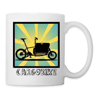 Popartstyle Cargo Bike, Cargo Bike - Mug - white - Right
