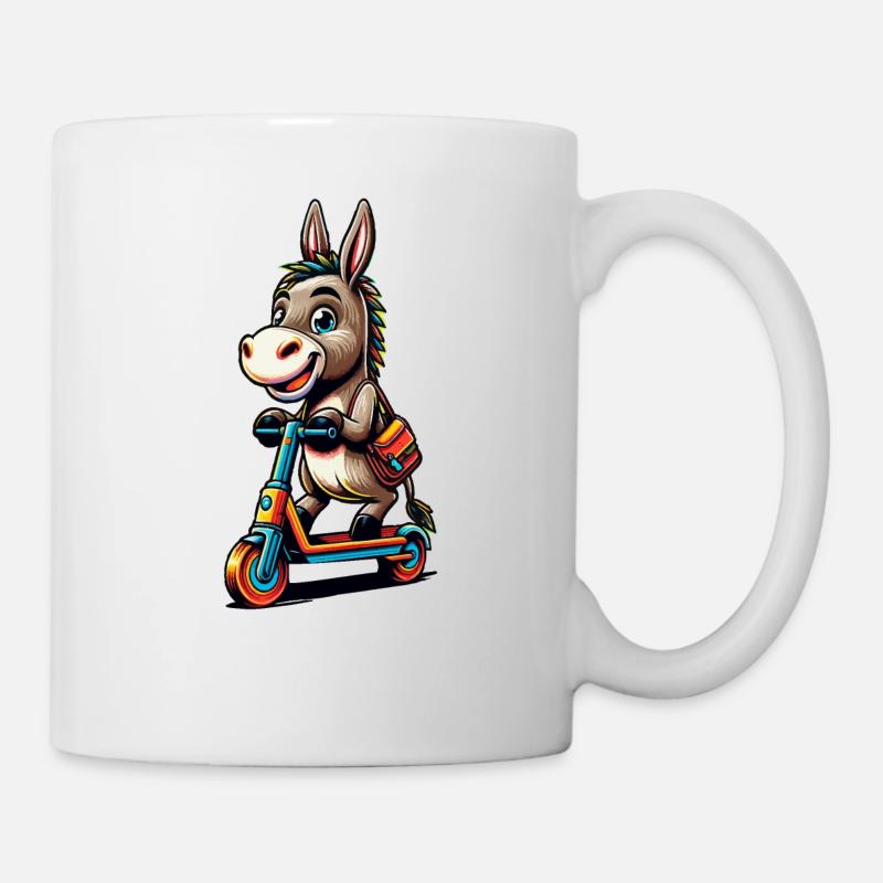 Cheeky Donkey on Tour (Colorful Design) - Mug - white