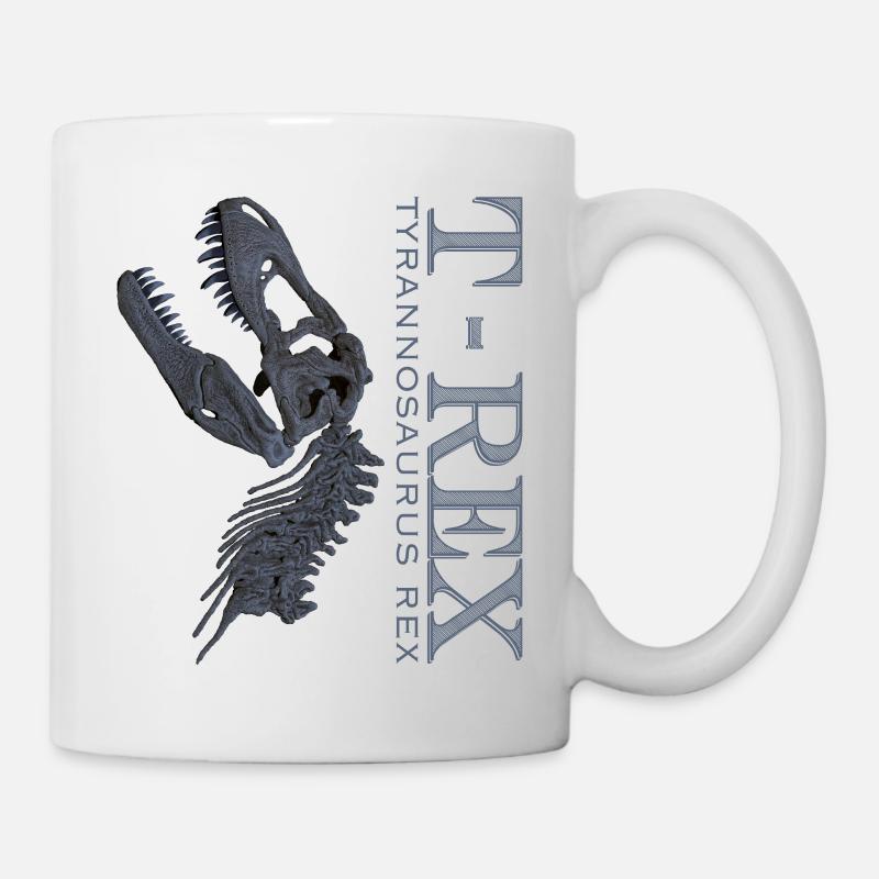 T-Rex Schädel grey - Tasse - Weiß