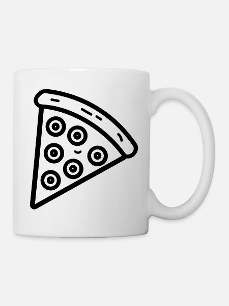 Pizzastück - Tasse - Weiß