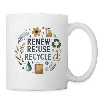 Renew Reuse Recycle Environmental Art - Mug - white - Right