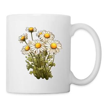 Kamille 7 Blüten - Tasse - Weiß - Rechts